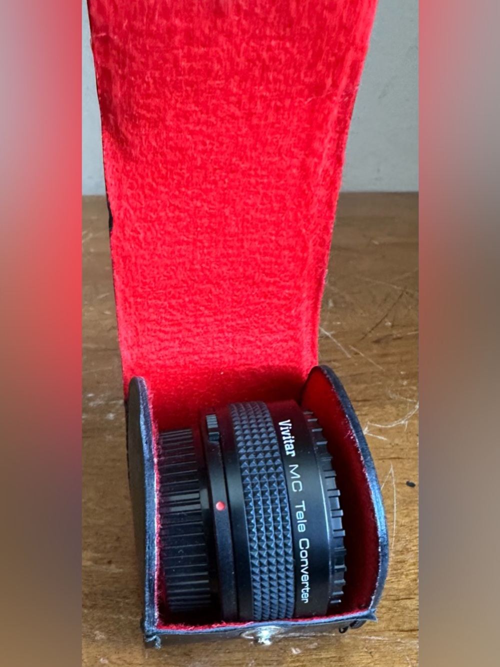 Vivitar 2x Tele Converter MC OM 2X-21  Camera Lens w/ Leather Case Caps Japan
